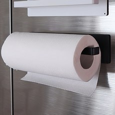 磁吸式鐵製廚房毛巾架, 黑色, 1個