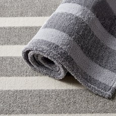 부드러운 모노 스트라이프 투톤 샤기 러그 카페트