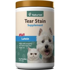 NaturVet 고양이 파우더 내추럴벳 눈물 얼룩 플러스 루테인 보기 흉한 제거 크랜베리 추출물 칼슘 아스코르베이트 오레곤 포도 뿌리로 강화 개와 고양이용 200 그램 Q170, 7 Ounce (Pack of 1), 200g, 1개