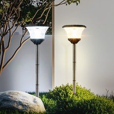 태양광 조명 태양열 정원등 LED 전등 가로등 전구 조경 잔디등 마당 야외 크라운 말뚝형, 흰빛