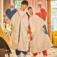 커플잠옷 공룡 산호벨벳 잠옷 남녀 커플용품 가을겨울 털 귀여운 롱타입 2020유행하는뉴스타일 유행