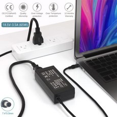 hp 호환 EliteBook 노트북 충전기 2530P 6930P 8440P 8460W 850 G1 G2 회전 810 폴리오 9470m 9480m 65W, 03 US PLUG