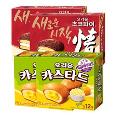 오리온 초코파이 468g 2개 카스타드 276g, 1개