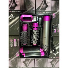 CNTCSM 5 in 1 열풍 빗 자동 컬 스틱 건습 겸용 스트레이트 펌 스틱 인버튼 볼륨 드라이어, USA 110V