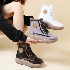 캠아웃도어 겨울 여성 스노우 부츠 통굽 모피 일체 미끄럼 방지 3cm 굽높이 방한화 가모부츠