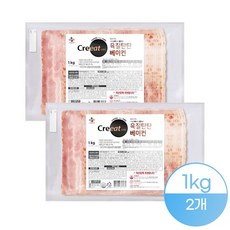 CJ 크레잇 만능육질탄탄 베이컨 2kg (1kgX2개), 1000g, 2개