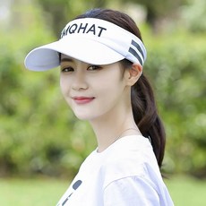 골프 여성 와이드앵글 모자 야외 스포츠 자외선 차단 여행 등산 썬캡 스포츠 테니스, 검은 처마 + 검은 색