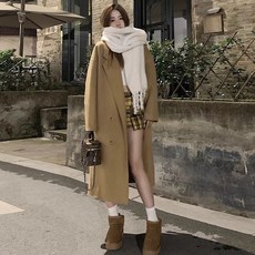 키작녀 고급 모직 하프 클래식 코트