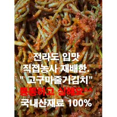 [고구마줄기김치].지금까지 이런 고구마줄기는 없었다.통한 고구마줄기 직접 재배한 농사꾼.1kg 2kg 3kg 4kg 5kg