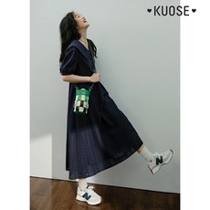 KUOSE 쿠오세원피스 브이넥 퍼프 슬...