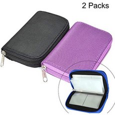 미국직배송 메모리카드 케이스s 2 Packs Bestshoot 메모리카드 거치대 가방s Pouch Organizer Keeper 22, Purple black_One Size, 상세 설명 참조0, 상세 설명 참조0