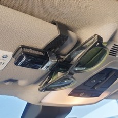 차량 선바이저 선글라스 더블 홀딩거치대 안경 보관 클립, 블랙