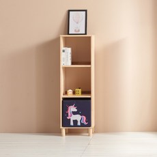 지니어스 원목 3단3칸 책장/교구장 3TYPE & 수납박스 2개 세트, 지니어스 원목 M