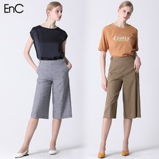 [이엔씨] [EnC] 스트라이프 7부 팬츠