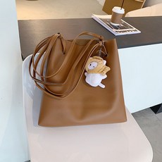 머천트레이딩 토트겸숄더백 겨울 가을 대용량 질감 오피스 받침대 빅사이즈 여성 INS 루즈핏 트렌드, 씰브라운 메기 생선 행거