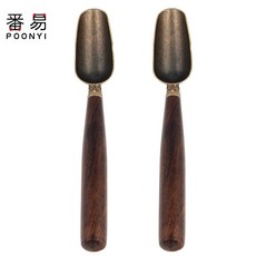 라오농 티 스푼 스테인레스 스틸 흑단 로즈 우드 티 스푼 티 세트 티스푼 티 삽 다도 액세서리 도구 04F2B1LL, 에보니 2, 1개
