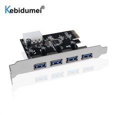 4 포트 PCI E USB 3.0 허브 PCI Express 확장 카드 어댑터 5 Gbps 속도 USB 3 0 PCI E PCIe Express 1x 데스크탑 용|추가 카드|, 1개, 단일, 단일