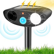 RESSYYT 7134964047 Ultrasonic Cat Deterrent Solar Powered Deterrent with Motion Sensor and Flashing