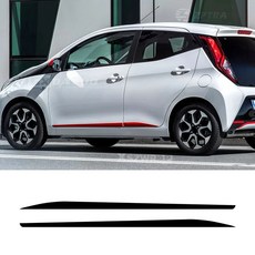 사이드스텝 사이드스커트 자동차발판 AYGO 레이싱 스타일링용 2014 2022 스포츠 카본, 2.White