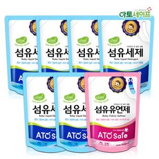 아토세이프유아1.3l리필세탁세제6개+유연제파우더향1개