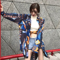 데일리나인 특이한 유니크 패턴 나염 셔츠 블라우스