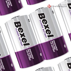 철공자 벡셀 D형건전지 2알 1.5V 가스레인지 건전지 LR20 일회용 배터리, 1세트, 1개입