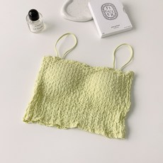 블루씨티 볼륨캡 내장 페시 ﻿플리츠 크롭 브라탑 끈나시 브라렛