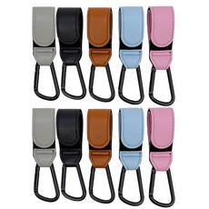 유모차 후크 PU 가죽 조절 가능 유모차 후크 카트 정리함 기저귀 가방 행어 소년 소녀 여행 액세서리, [11] 10Pcs Set, 10개