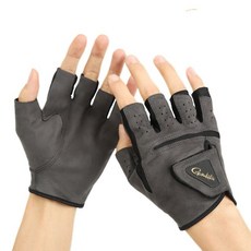 Gamakatsu Anti-Slip Fishing Gloves Breathable Fly Fishing Gloves Wear-Resistant Fingerless Glove, Black, L