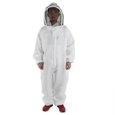 이티엔 면 후드 양봉 슈트 베일 모자 재킷 보호 커버 전신 양봉가 의상 장비, WHITE, 1개