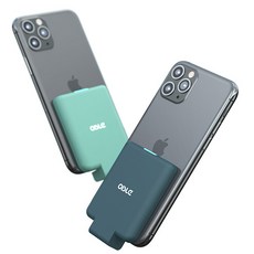 MP282SE OISLE 오이슬 아이폰 안드로이드 무선 부착형 보조배터리 4225mAh, 아이폰(라이트닝), 블루