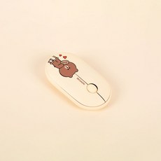 로이체 라인프렌즈 멀티페어링 무선마우스, BF-TMS-MINI-BR, 브라운