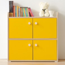 펀키즈 정리함 + 책장 세트 화이트 + 그레이 4단 상품 이미지