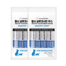 애니홀릭 헬시 글루코사민 무스 건강보조제 14g x 4p, 치킨 + 참치 혼합맛, 2개