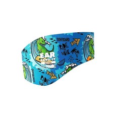  EAR BAND-IT 울트라 수영 머리띠 - 최고의 수영 선수 머리띠 - 물을 차단하고 이어플러그를 고정합니다 - 의사 추천 - 안전한 이어 플러그 - ENT 의사가 발명 - 미디, M (만 2세에서 7세), 서핑 디노 