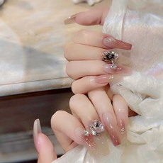 잇템샵 네일팁 셀프네일 네일디자인 붙이는네일 숏 롱 큐빅 글루+양면테잎 200여종, 셀프네일팁(156), 1개