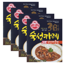 오뚜기 3분 3일 숙성카레 약간매운맛, 200g, 4개