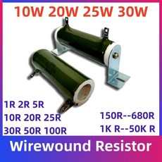 RX20 ZG11 유리질 30W 에나멜 고출력 20R 저항기 5R 2R 100R 20W 30R 튜브형 25W 25R 10R 10W 권선 와이어 1R 50R, 510R
