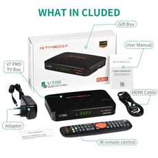 비디오플레이어 GTMEDIA V7 Pro DVB-S/S2/S2X T/T2 위성 수신기 TV 1080P 지원 MARS/CCAMCA 카드 슬롯 USB 와이파이 디코더, V7 PRO_Eu 플러그, 01 V7 PRO_02 Eu 플러그