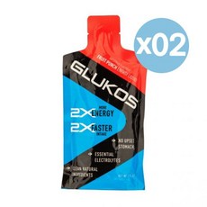 Glukos 글루코스 에너지 젤 프루트 펀치 리퀴드 59ml 2팩 Energy Gel | Fruit Punch Running Performance Sports Nutrition