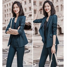 YHSHOP 여성 봄과 가을 패션 캐주얼 슈트 상하 투피스 슈트