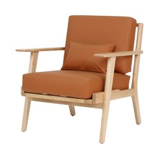 하이파 시드니PU 원목1인소파 색상2, 내추럴브라운