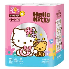 헬로키티 플라워 4겹 화장지 25m, 24롤, 1개