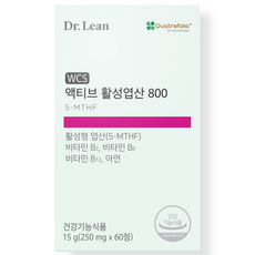 Dr.Lean WCS活性葉酸800, 60顆, 1盒