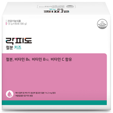 Lacfido 孩童維他命含鐵質補充粉隨身包 60條入, 90g, 1盒