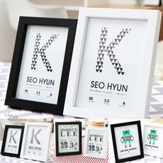 애니데이파티 백일상 탄생액자, 빅타이포, 화이트액자