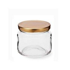 선택39)쨈병유리밀폐Low 500g(400ml)-골드, 1개