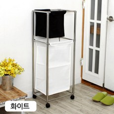 센스 속옷분리 2칸 빨래바구니, 화이트, 1개