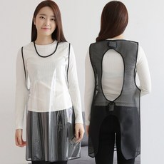 데코에버 투명 방수 뒷망사 앞치마 블랙 1개 1개