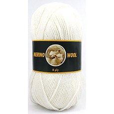 코디뜨개실 메리노울8P 뜨개실 DIY 패키지, 메리노울 8P-4볼 #700 아이보리100% Superwash 메리노울, 4개